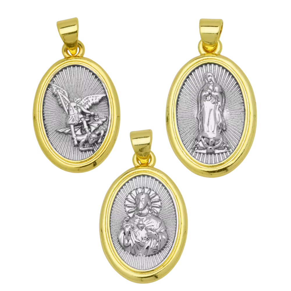 Gold-Plated Religious Medal Pendant Necklace – 3 Styles Available