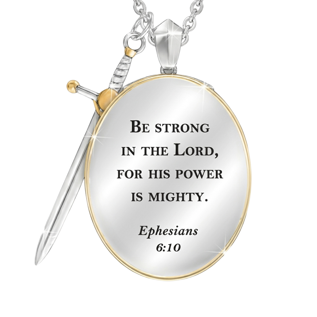 Antique Silver Plated Saint Michael with Sword Necklace – 3.8 × 2.5 cm Pendant with 50 cm Chain