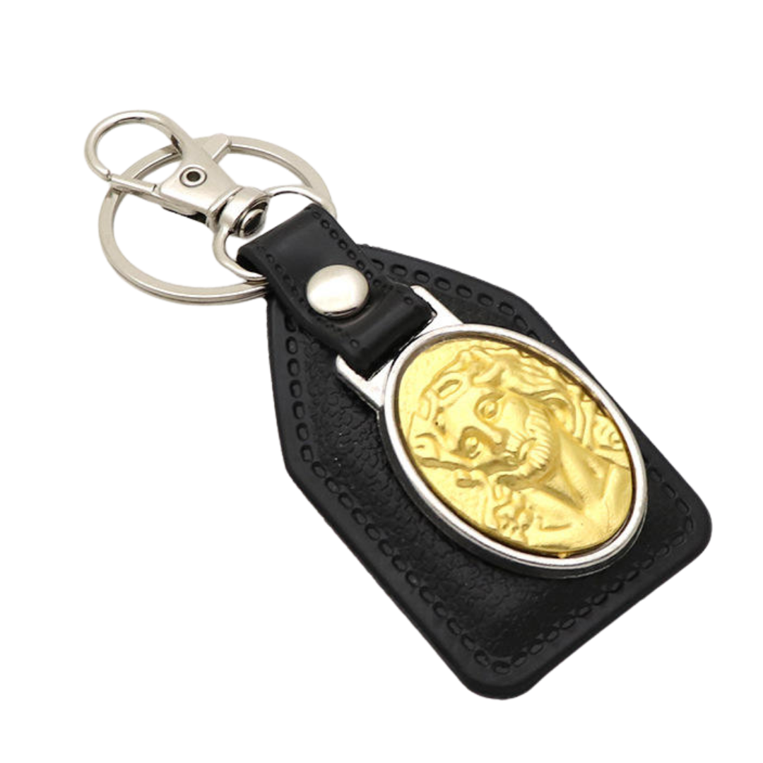 Jesus Christ Portrait Catholic Leatherette Keyring – 10 × 4 cm (2 Colours Available)