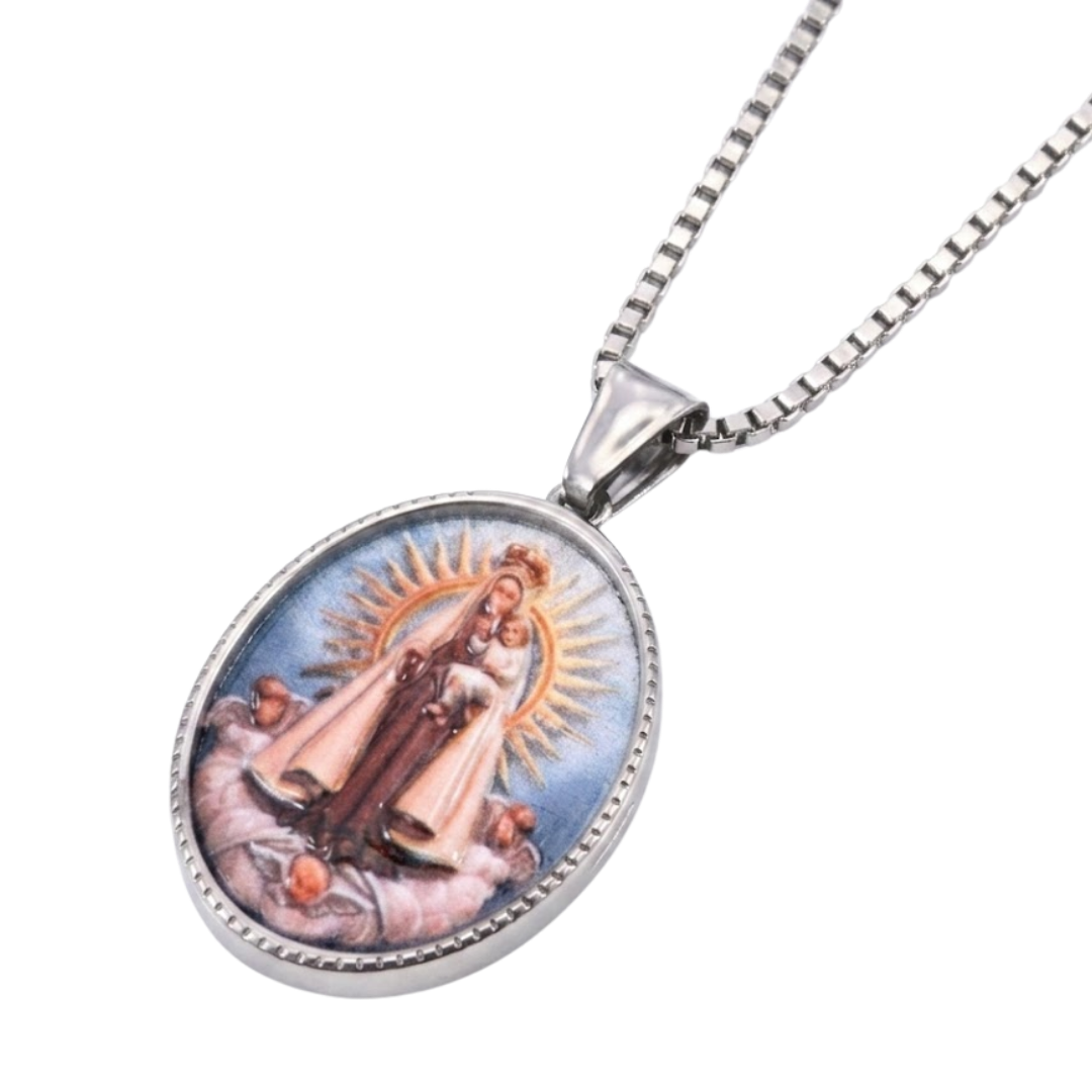 Catholic Stainless Steel Devotional Necklace – 4 Designs Available (60 cm Length)
