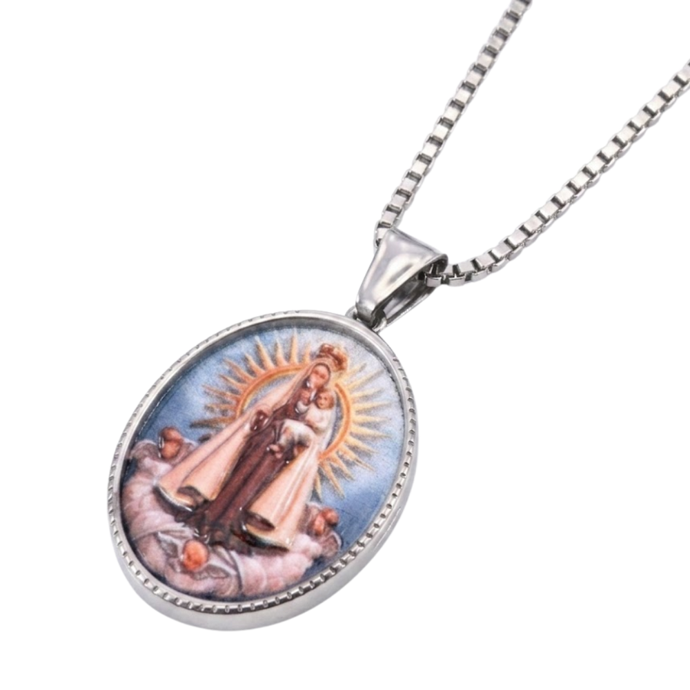 Catholic Stainless Steel Devotional Necklace – 4 Designs Available (60 cm Length)