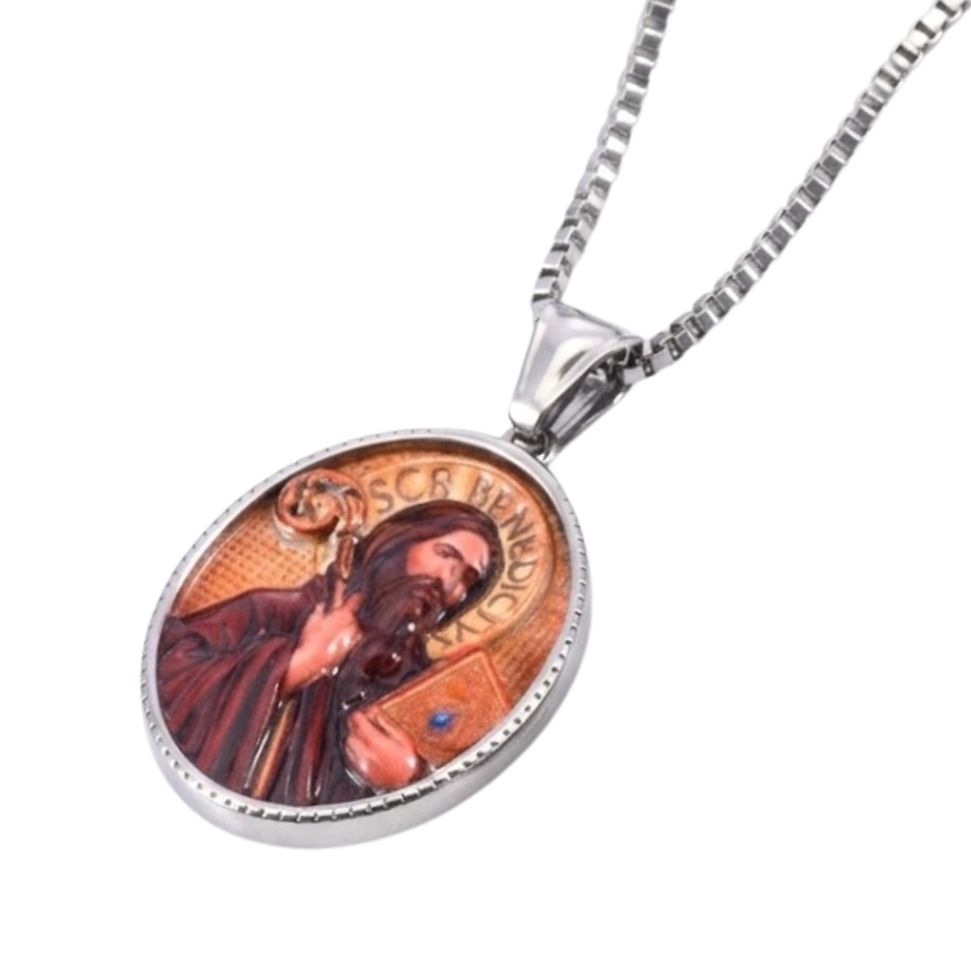 Catholic Stainless Steel Devotional Necklace – 4 Designs Available (60 cm Length)