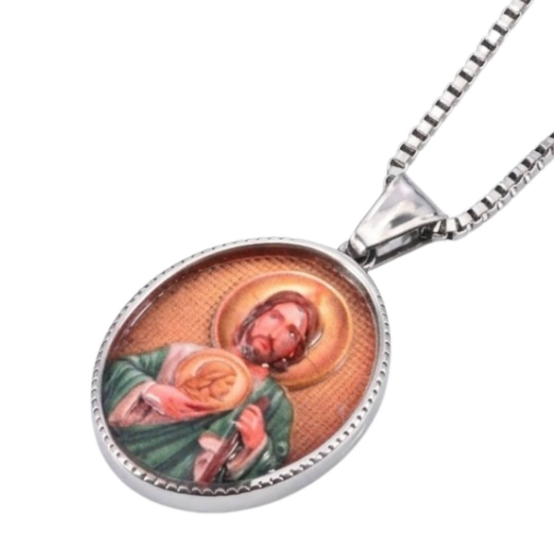 Catholic Stainless Steel Devotional Necklace – 4 Designs Available (60 cm Length)