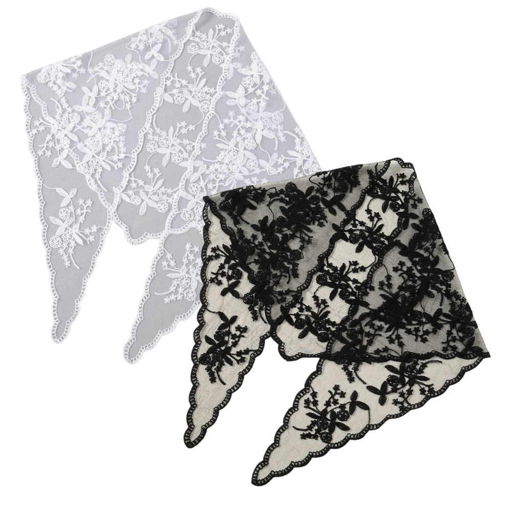 Floral Lace Mantilla - Black or White