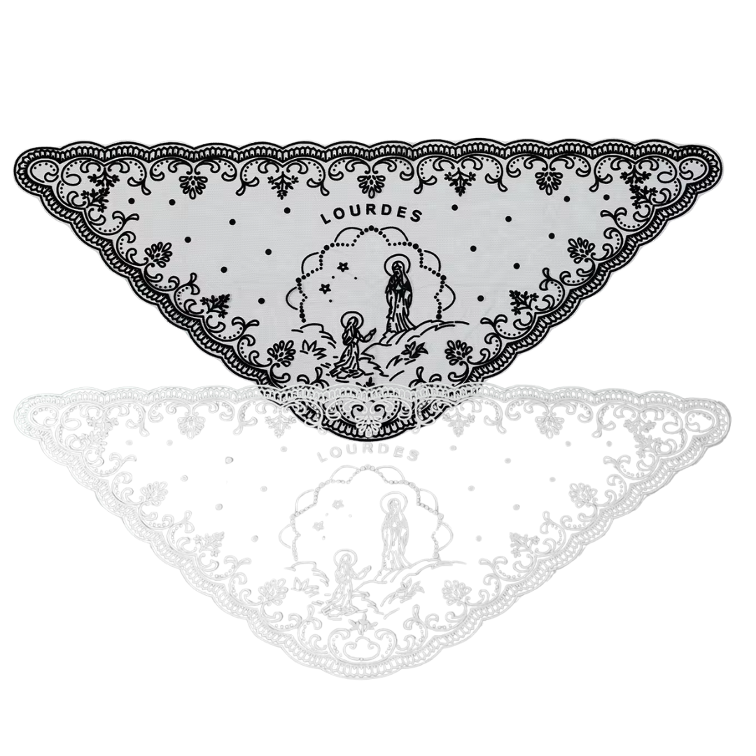 Lourdes Lace Mantilla Veil - Black or White (115 x 50 cm)