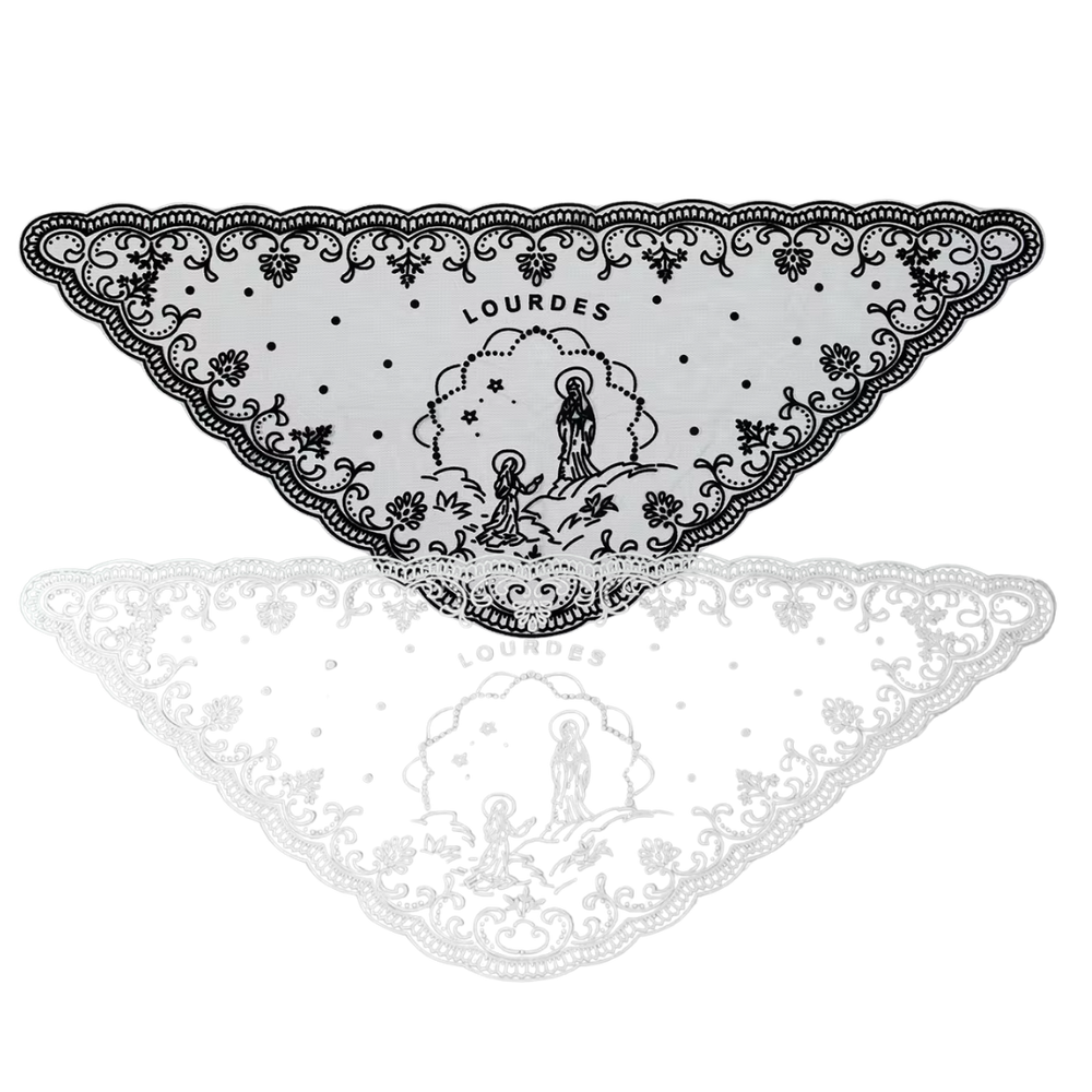 Lourdes Lace Mantilla Veil - Black or White (115 x 50 cm)