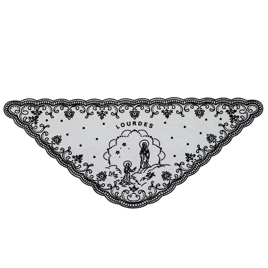 Lourdes Lace Mantilla Veil - Black or White (115 x 50 cm)