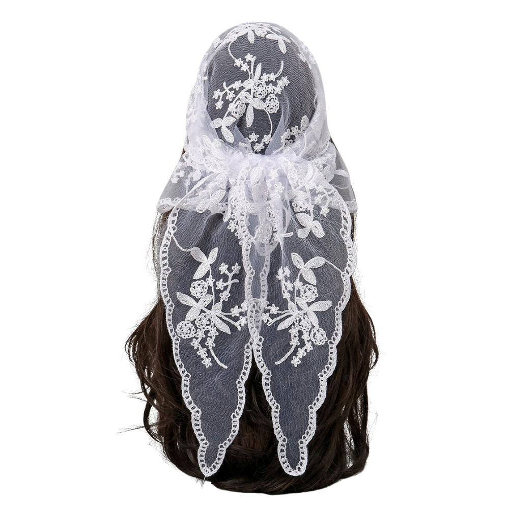 Floral Lace Mantilla - Black or White