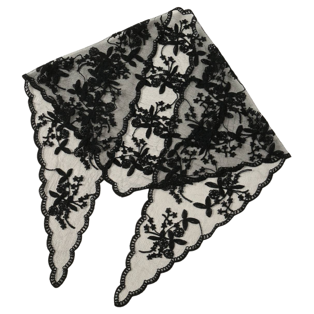 Floral Lace Mantilla - Black or White