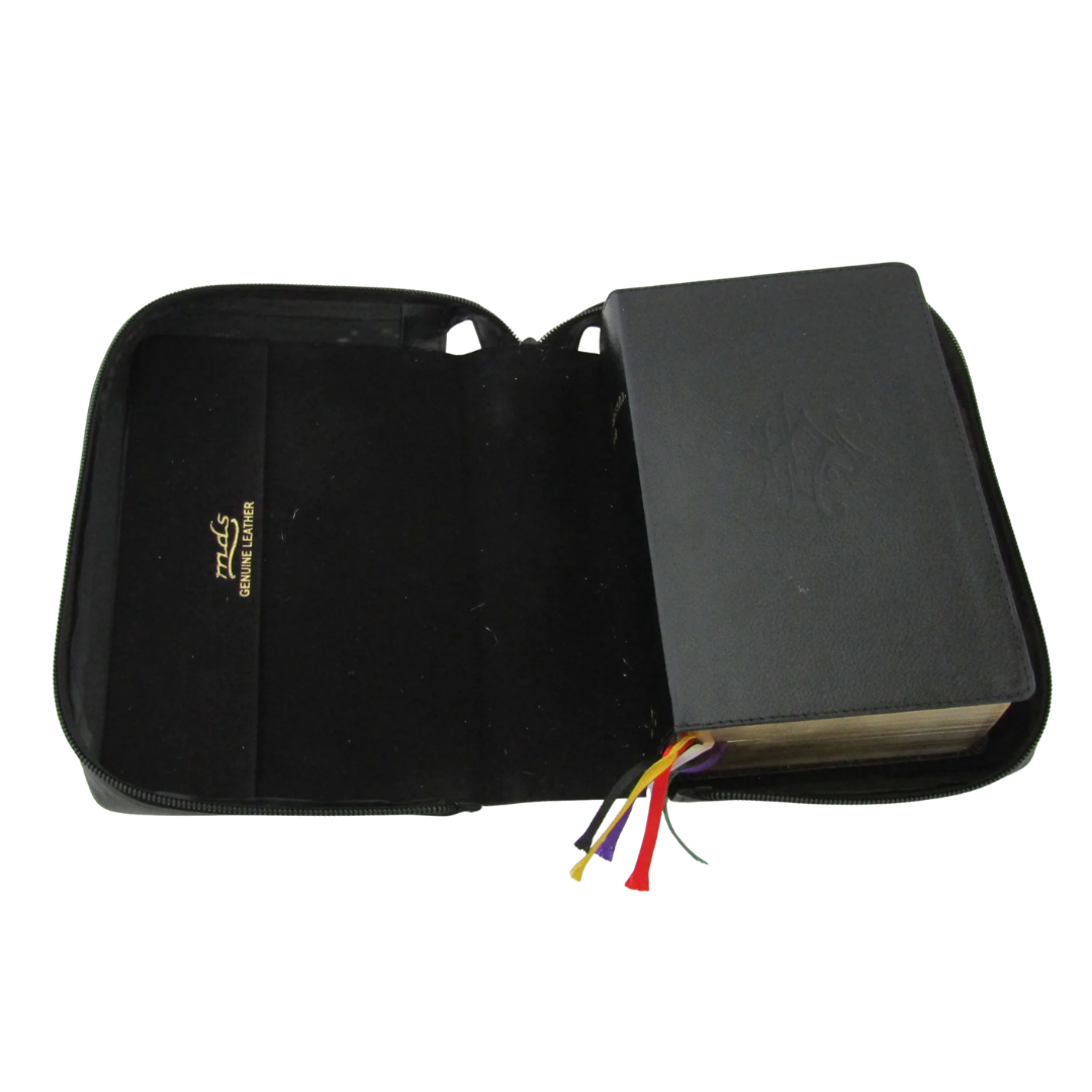 Baronius Leather Breviary Cover (Zippered) – Gold IHS Embossed (18cm x 12cm)
