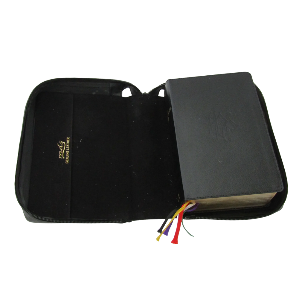 Baronius Leather Breviary Cover (Zippered) – Gold IHS Embossed (18cm x 12cm)