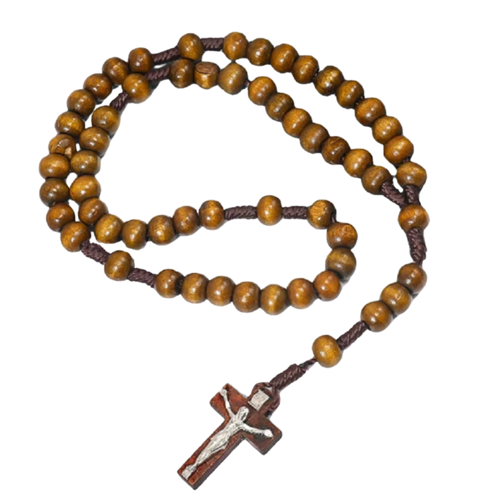 Brown Wooden Catholic Rosary