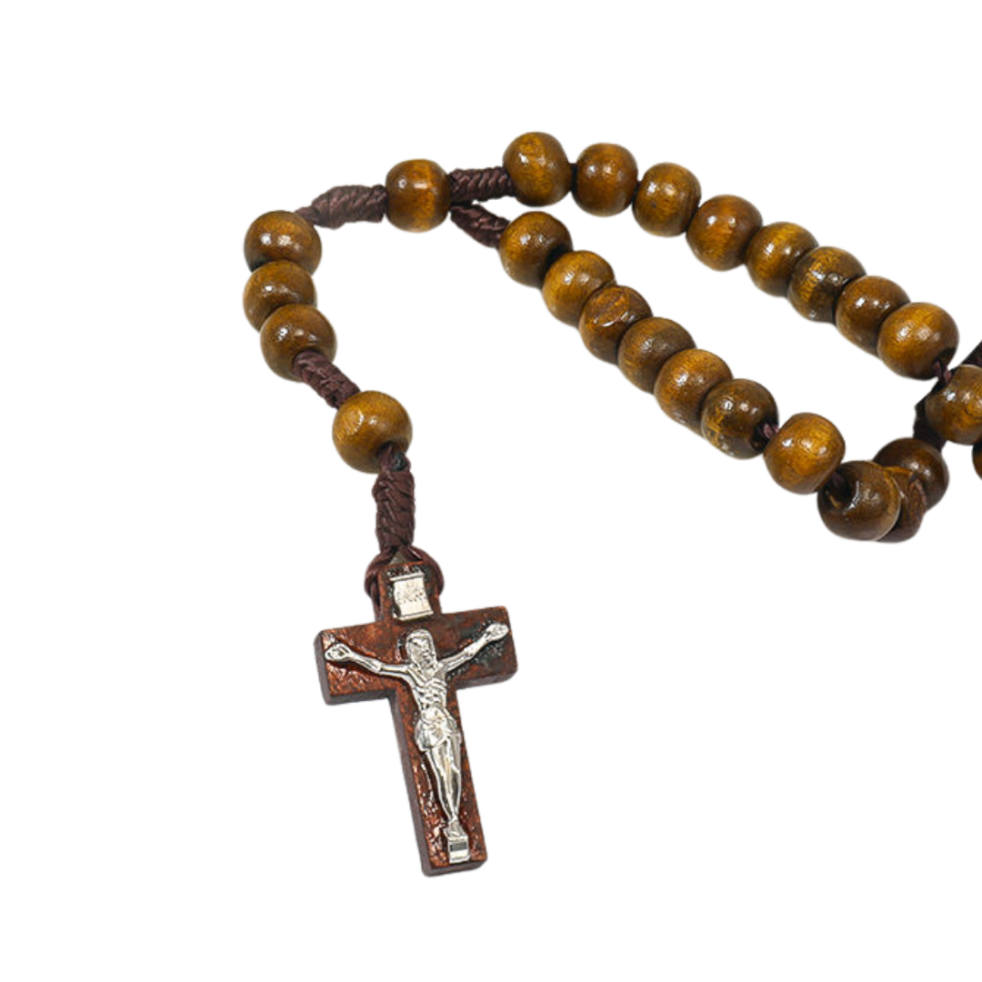 Brown Wooden Catholic Rosary