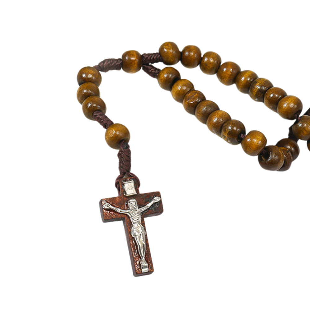 Brown Wooden Catholic Rosary