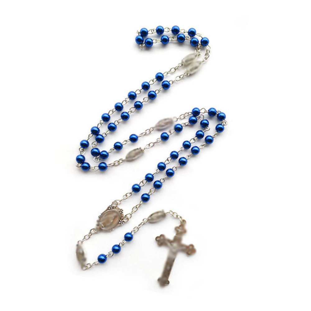 Pearl Rosary with Guadalupe Charm