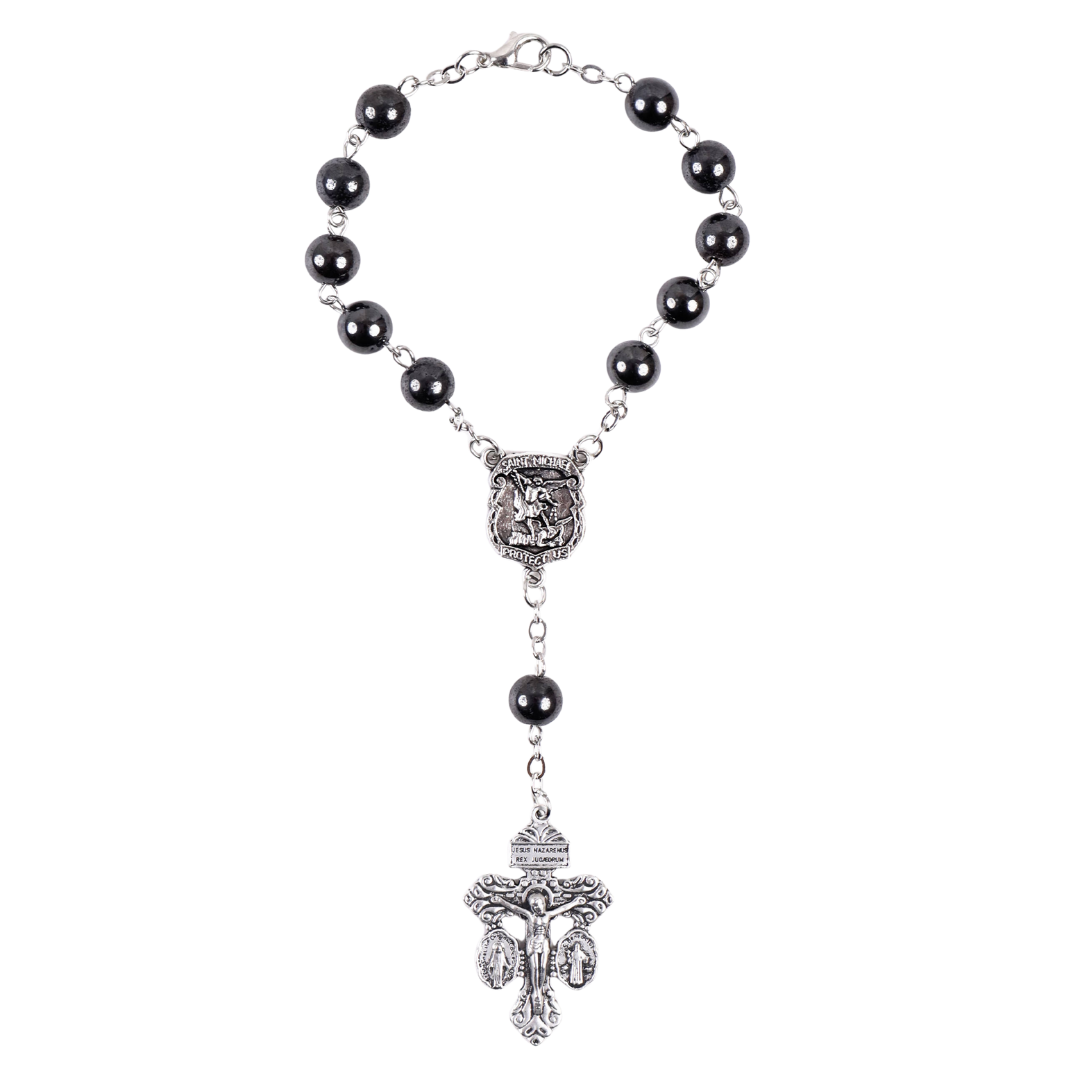 Hematite Decade Rosary with Lobster Clasp