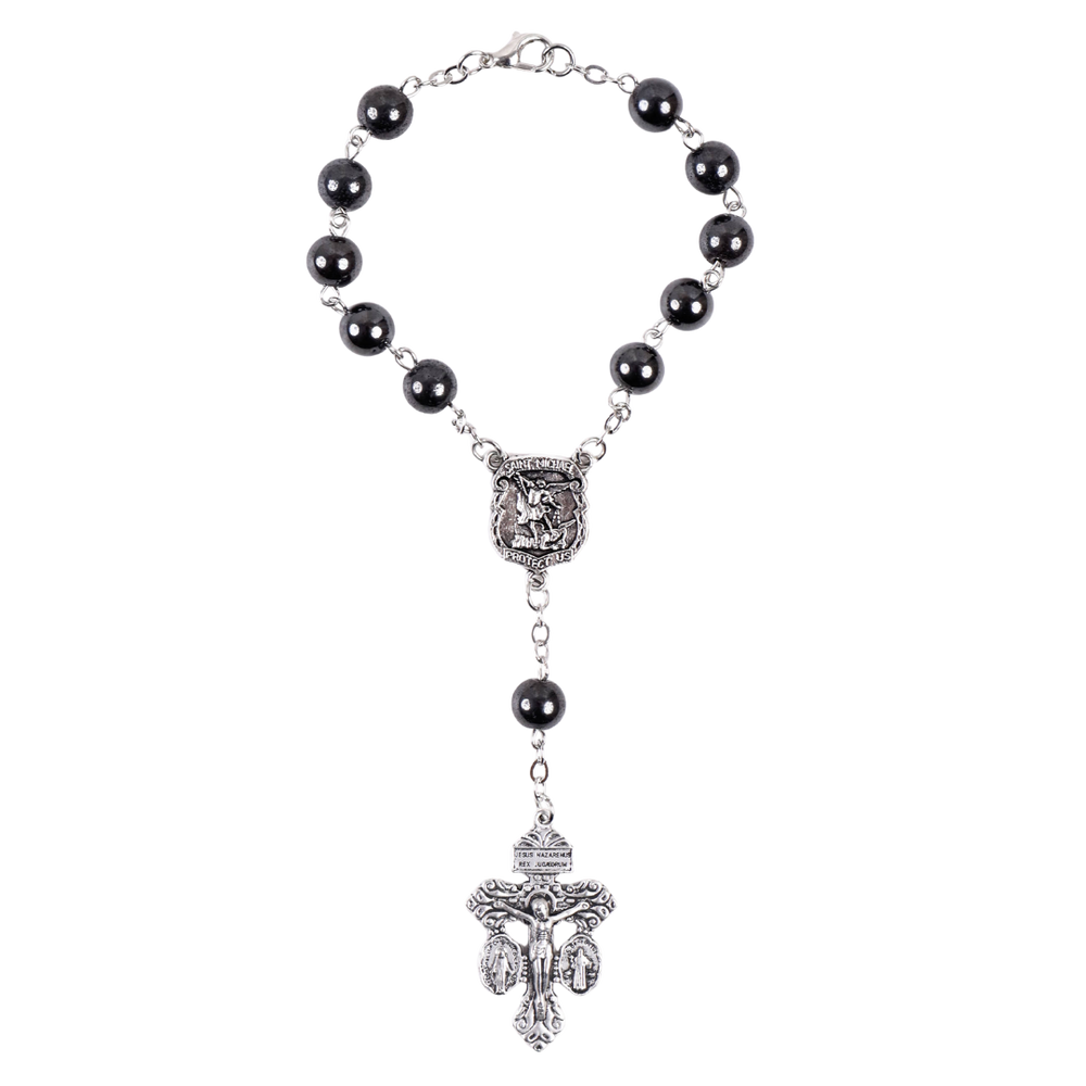 Hematite Decade Rosary with Lobster Clasp