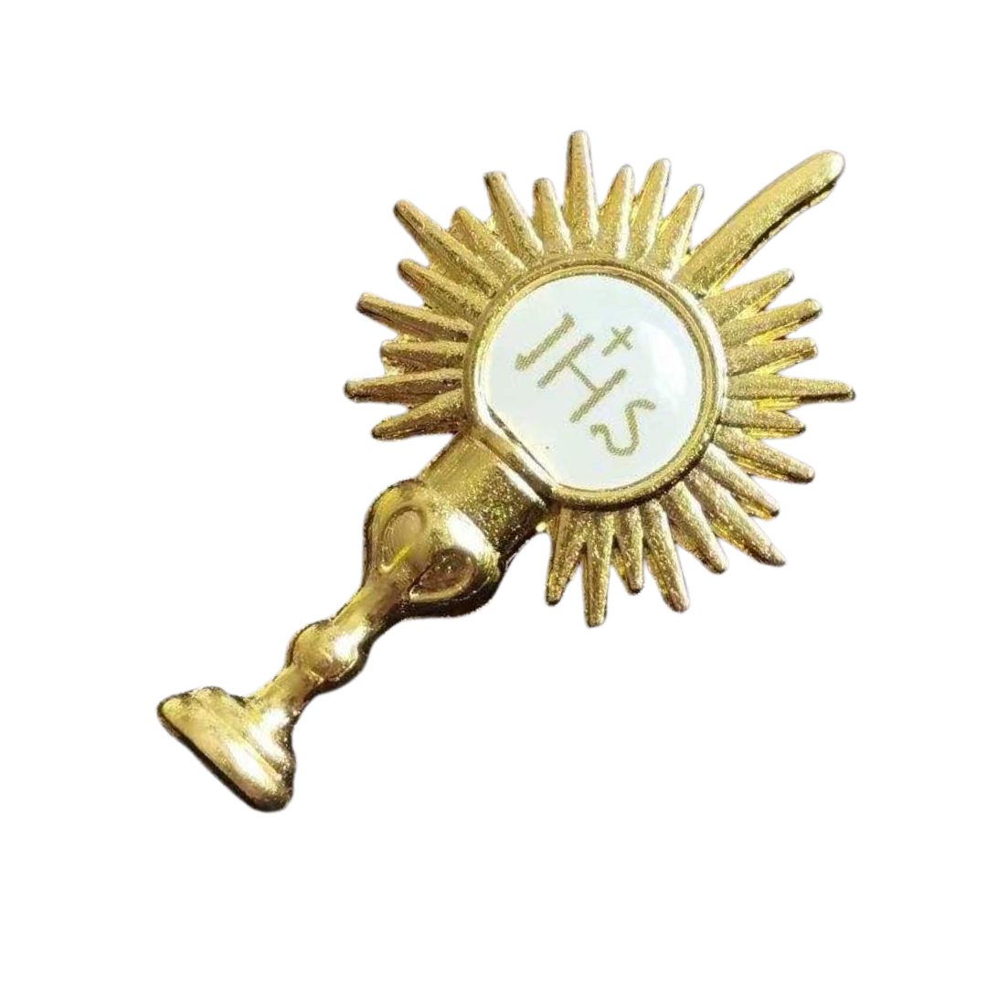 Sacred Sacrament Holy Eucharist Brooch – Gold