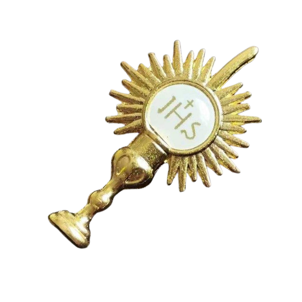 Sacred Sacrament Holy Eucharist Brooch – Gold