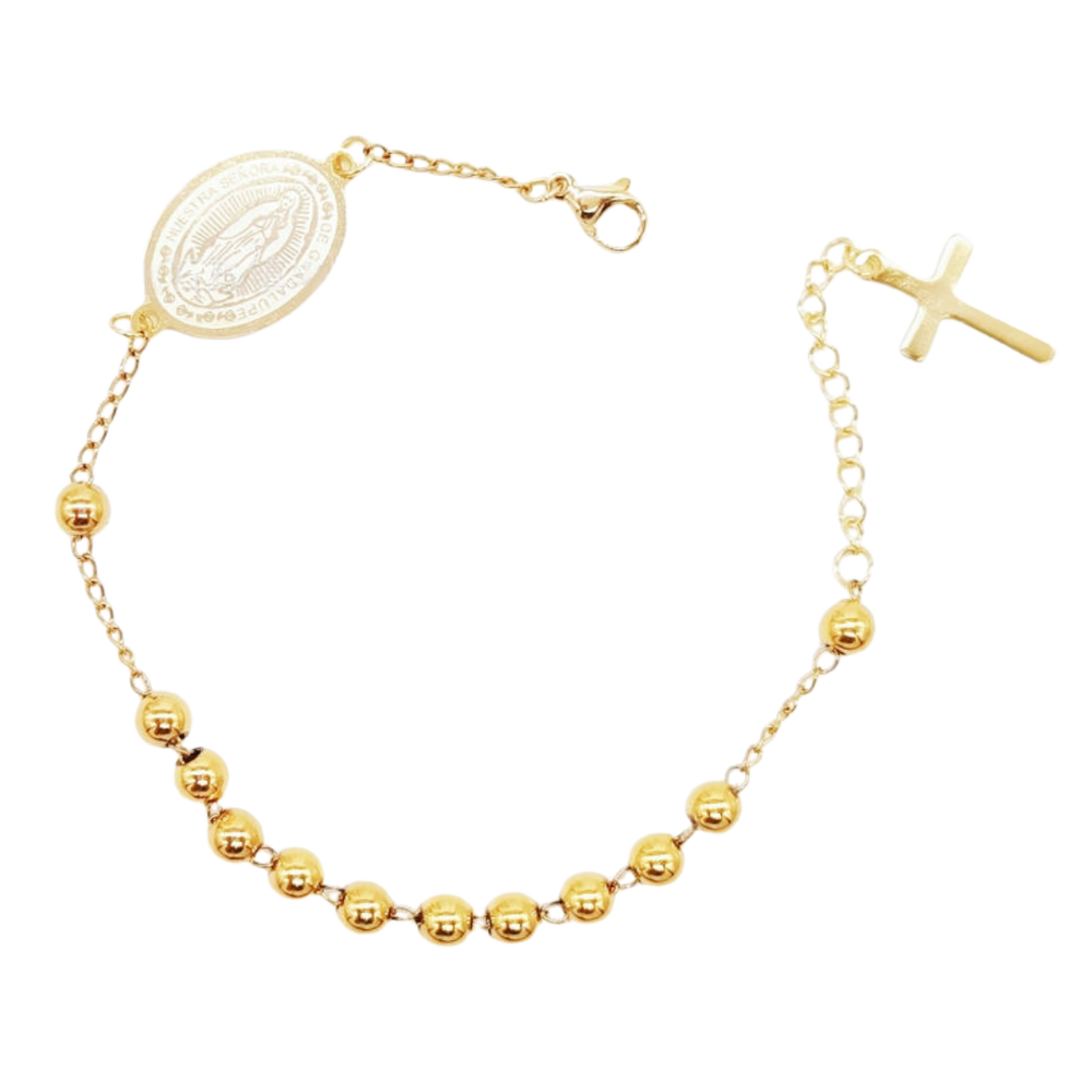 Gold Plated Our Lady of Guadalupe Decade Rosary Bracelet – Symbol of Grace