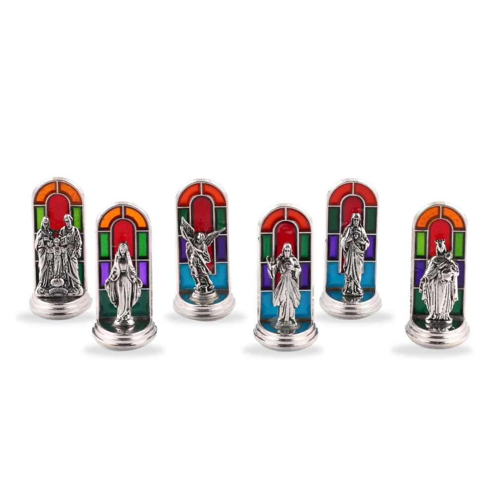 Miniature Stained Glass Religious Statues