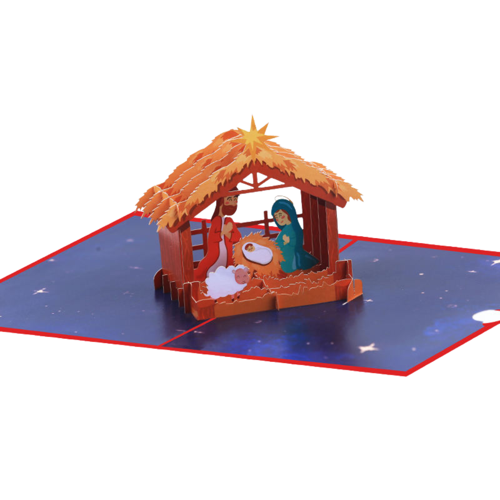 3D Pop-Up Christmas Nativity Card - Holy Family Display Scene