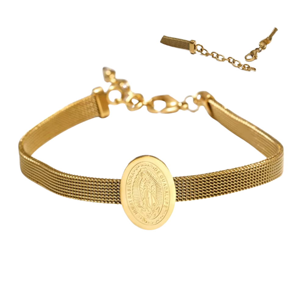 18K Gold Plated Our Lady of Guadalupe Bracelet – Symbol of Hope & Love