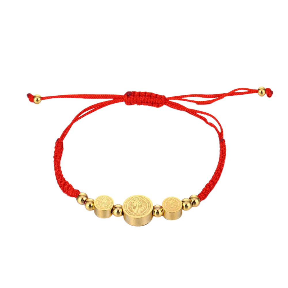 24K Gold-Plated Catholic Icons Bracelet – St. Benedict