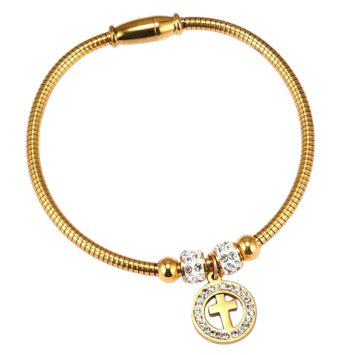 Catholic Crucifix Bracelet – Adjustable, Gold-Plated