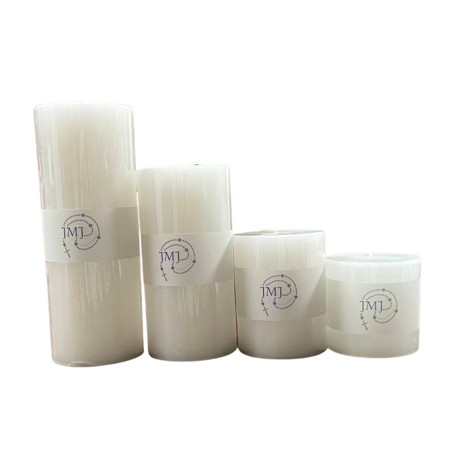 JMJ Devotional Pillar Candle in White - Slow Burning 2 to 50 Hour Options