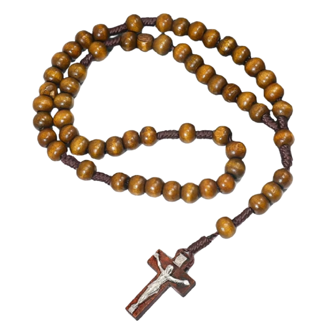 Dark Brown Wooden Catholic Rosary – Pack of 10 (30cm Length)