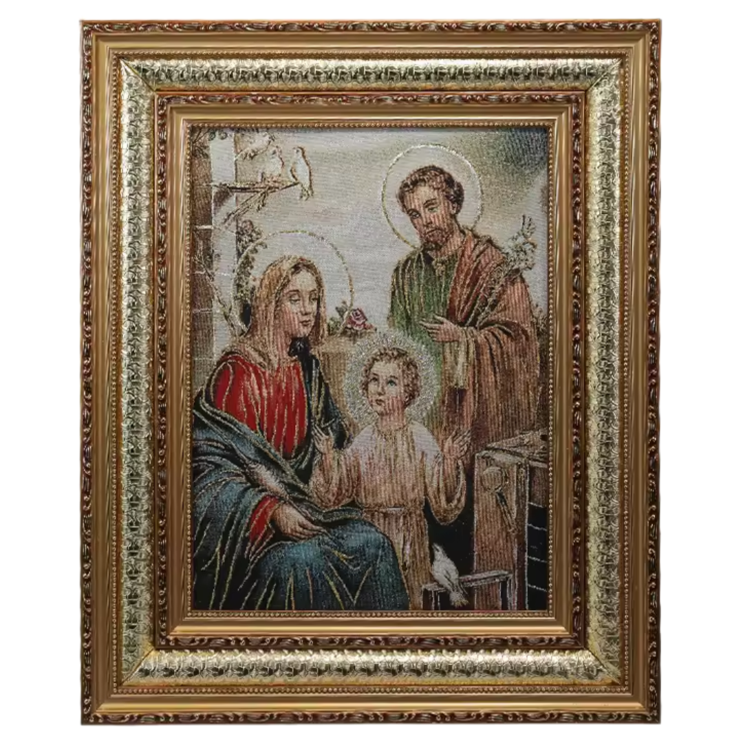 Holy Family Framed Tapestry - Wall Hanging with Back Hook (43 x 53 cm)