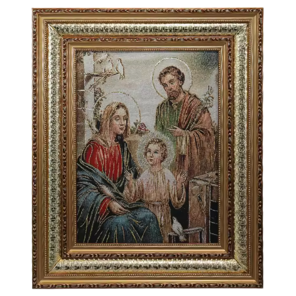 Holy Family Framed Tapestry - Wall Hanging with Back Hook (43 x 53 cm)