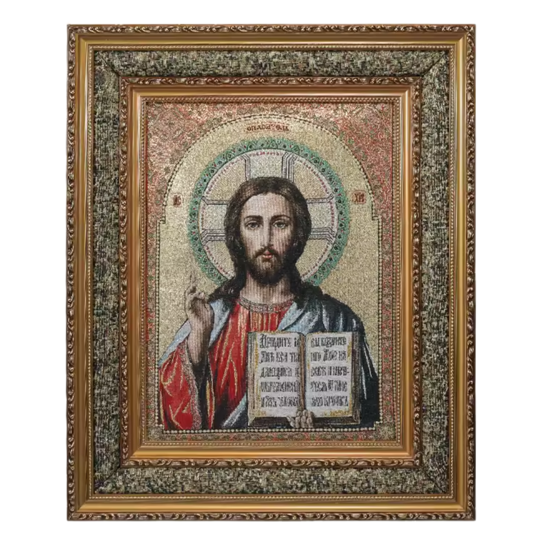 Jesus Christ Framed Tapestry - Wall Hanging with Back Hook (43 x 53 cm)