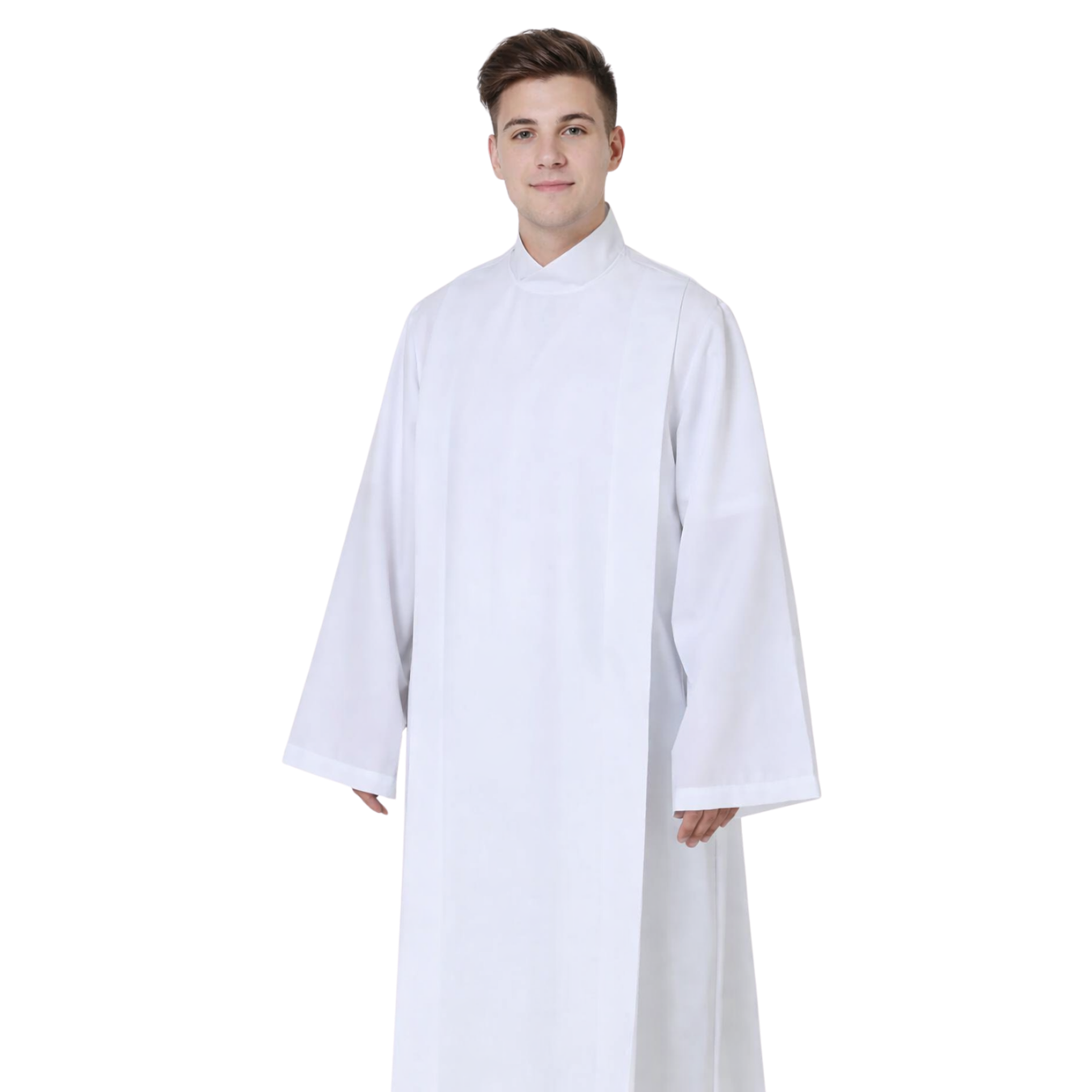 Front Wrap White Clergy Cassock Alb (5 Sizes Available)