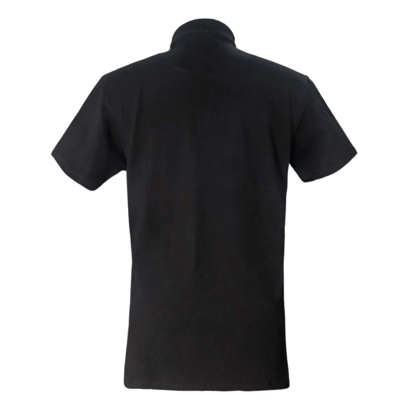 Men’s Short Sleeve Tab Collar Clergy Polo Shirt – Black (100% Cotton)