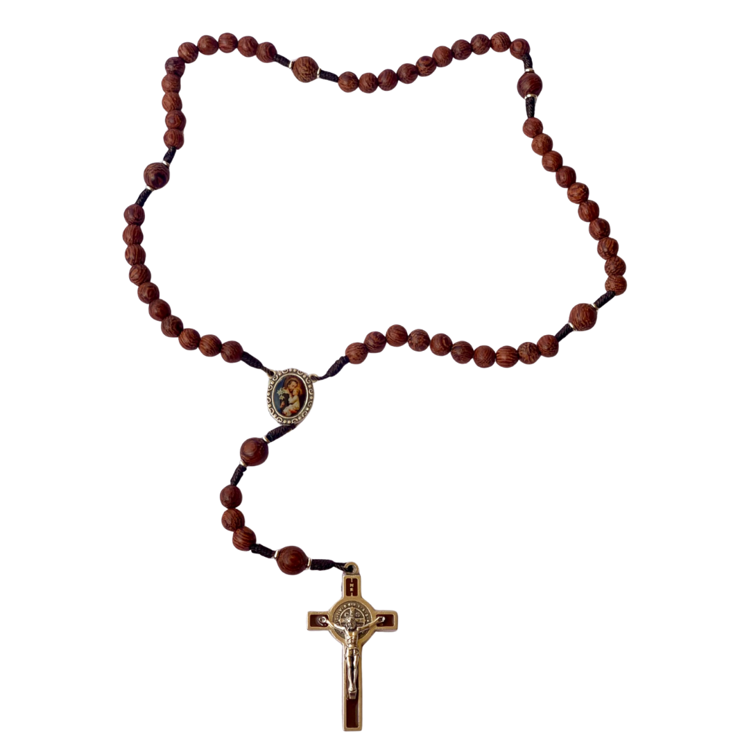 St Joseph Wooden Rosary – Australian Made (45cm Length)