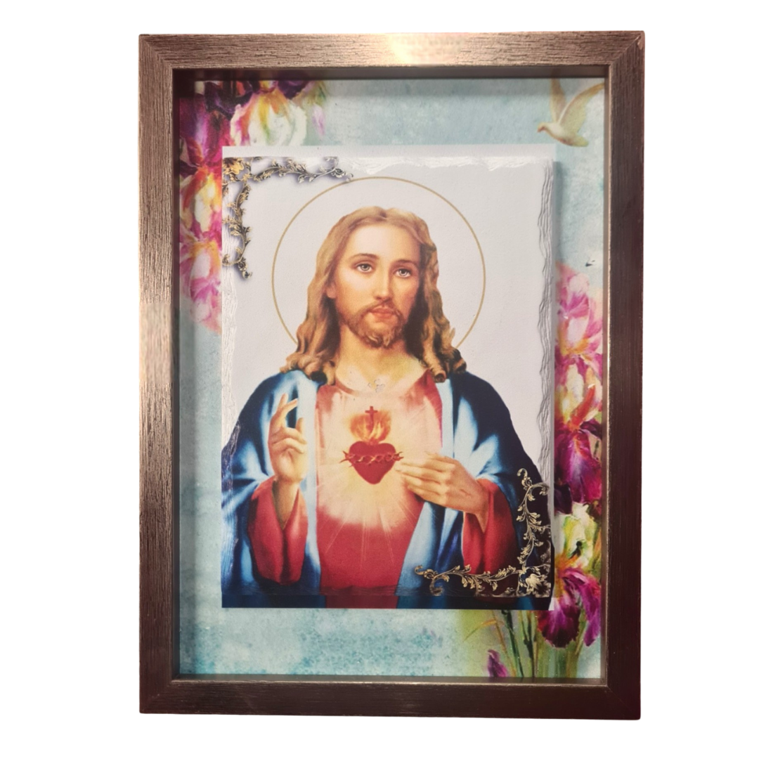 Sacred Heart of Jesus Framed Image (31cm Length)