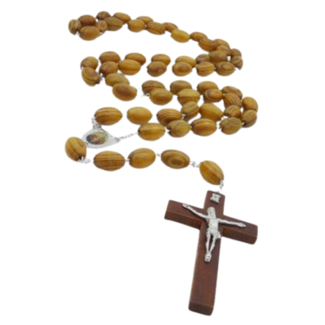 Holy Family – Big Wall Wooden Bead Rosary (152cm Length)
