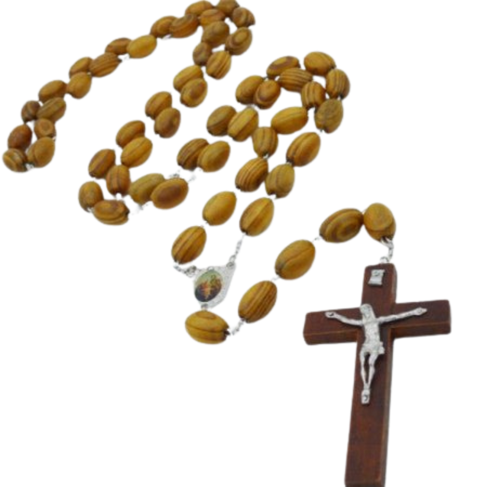 Holy Family – Big Wall Wooden Bead Rosary (152cm Length)