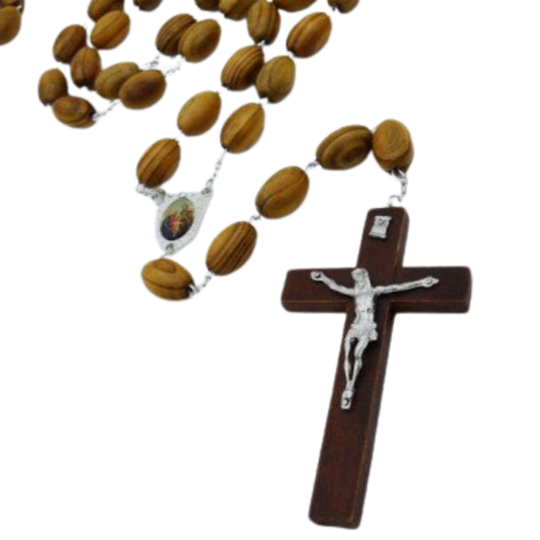 Holy Family – Big Wall Wooden Bead Rosary (152cm Length)