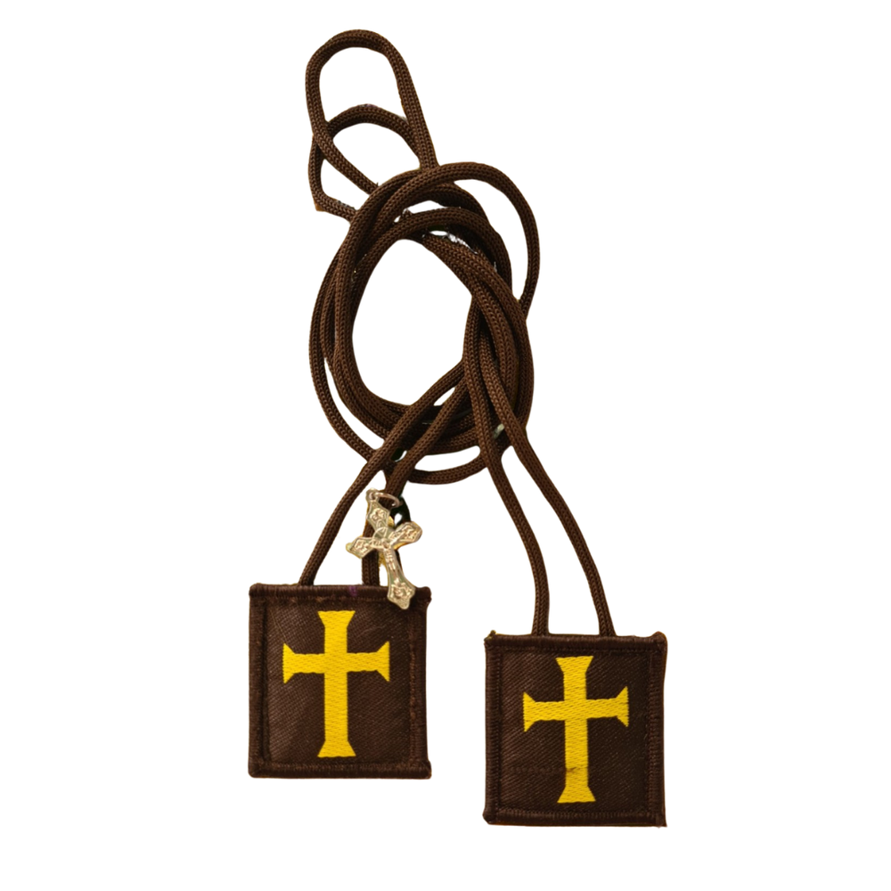 Crusader Cross Scapular – Wool Back (5 cm Height | 55 cm Cord)