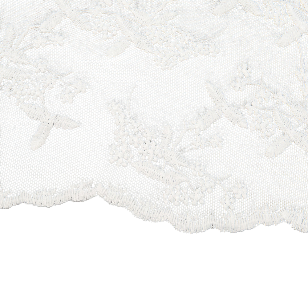 Kid's / Children's Lace Mantilla Veil - Floral White (90 x 25 cm)