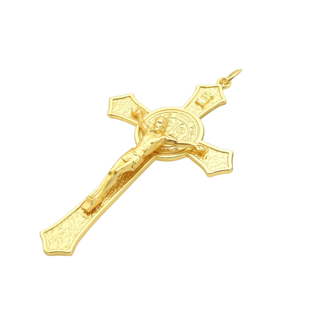 Metal Crucifix Pendant with St. Benedict Medal