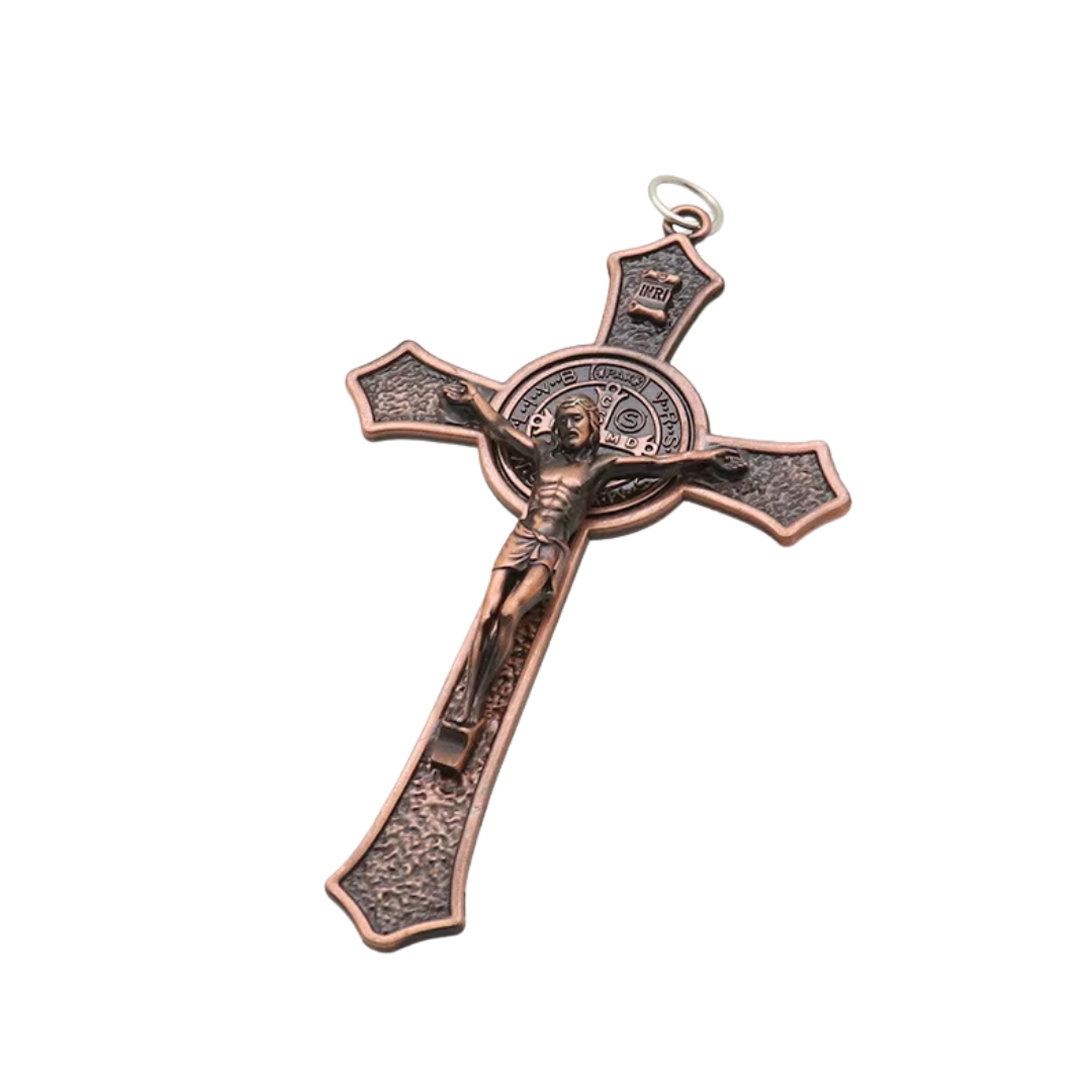 Metal Crucifix Pendant with St. Benedict Medal