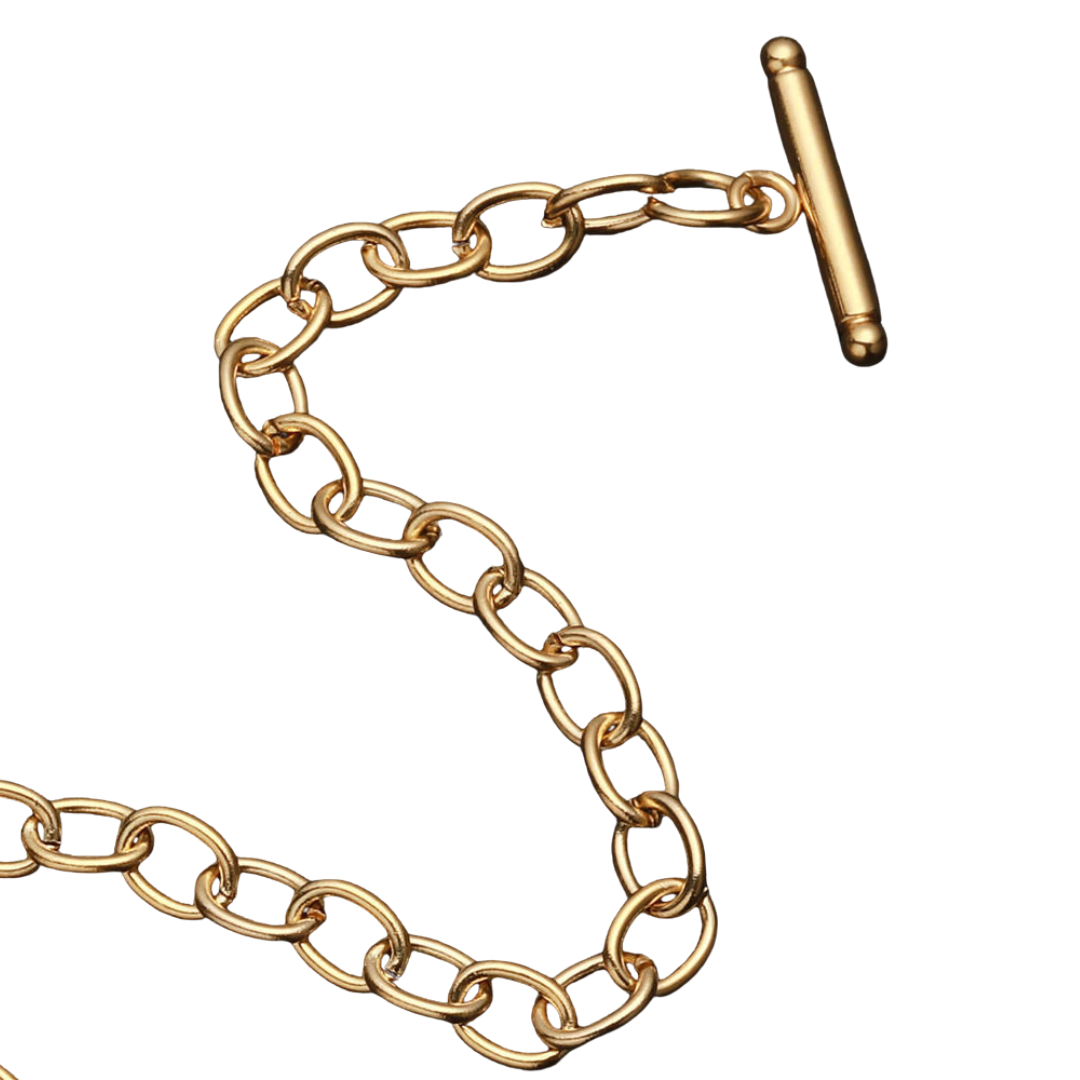 Protection St. Benedict Medal Chain Bracelet – Gold plated, Stainless Steel