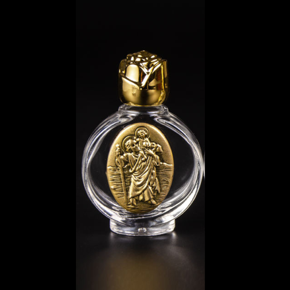 Glass Holy Water Bottle – Gold (3 Styles)