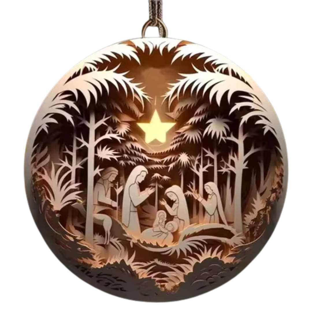 3D Nativity Scene Hanging Ornament - 4 Styles, Premium Resin Christmas Keepsake