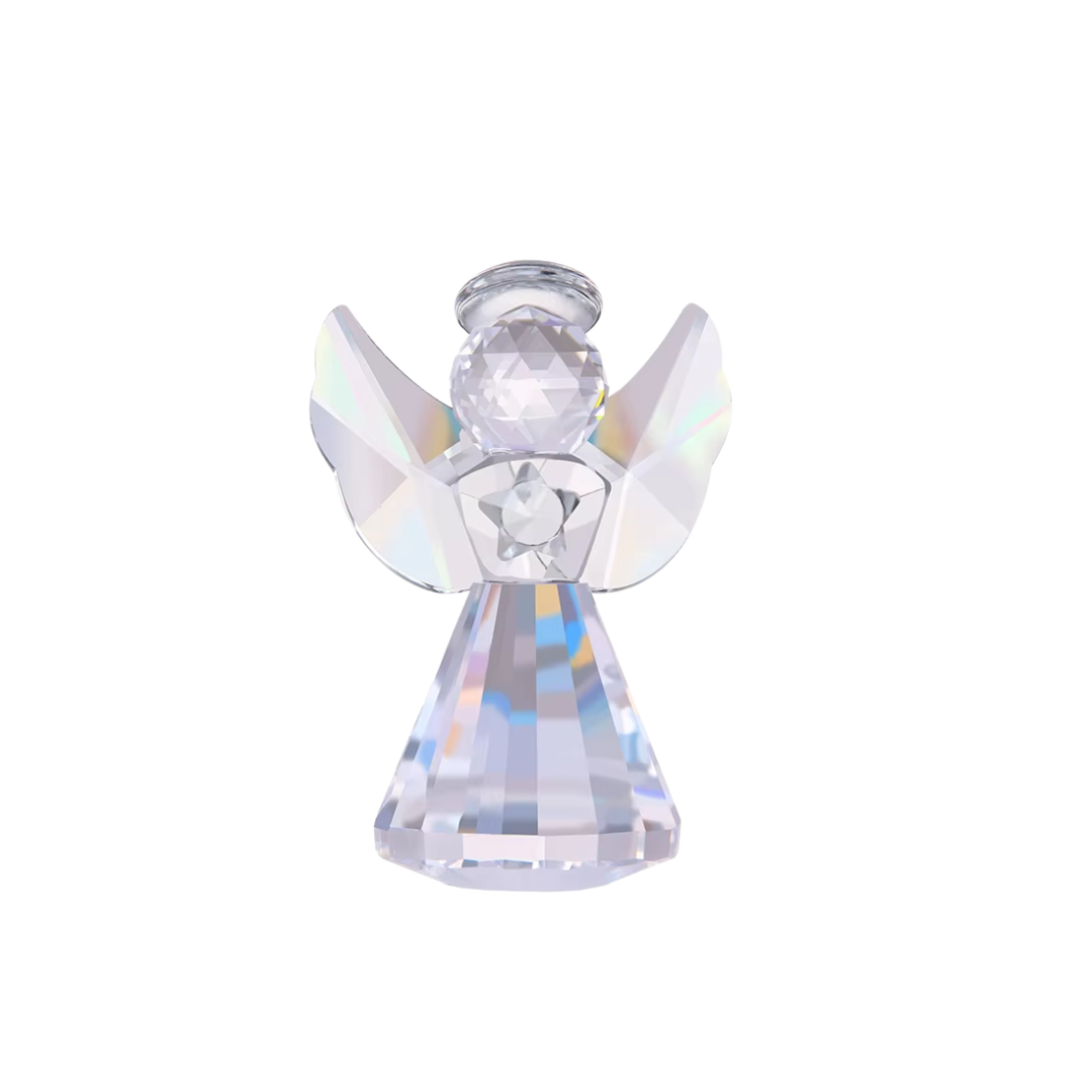 Elegant Crystal Angel Figurine – Clear or Gold Wings 8cm