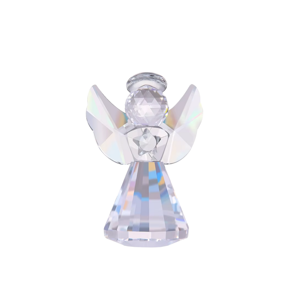 Elegant Crystal Angel Figurine – Clear or Gold Wings 8cm